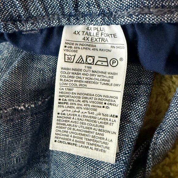 Old Navy High-Rise Wide-Leg Linen Blend Pants – Women’s 4XL Preppy Casual Summer - Picture 7 of 7